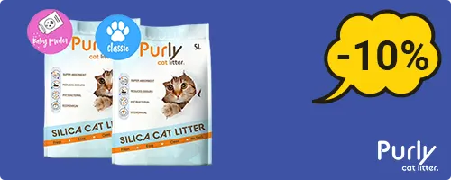 10% de réduction sur la litière pour chat Purly